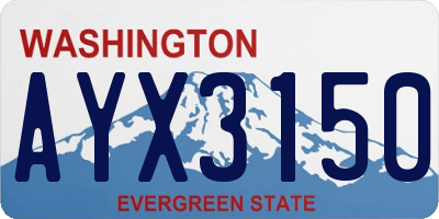 WA license plate AYX3150