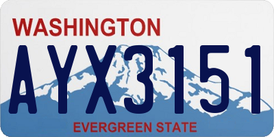 WA license plate AYX3151