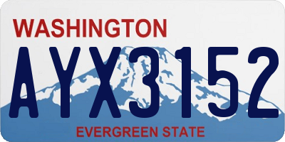 WA license plate AYX3152