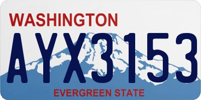 WA license plate AYX3153