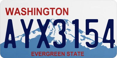 WA license plate AYX3154