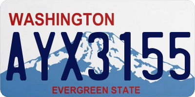 WA license plate AYX3155