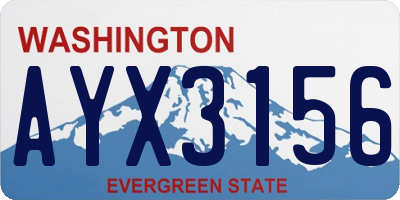 WA license plate AYX3156