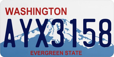 WA license plate AYX3158