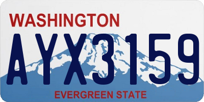 WA license plate AYX3159