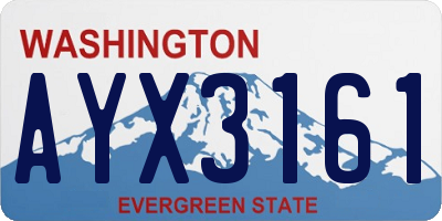 WA license plate AYX3161