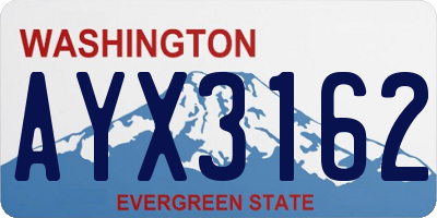 WA license plate AYX3162