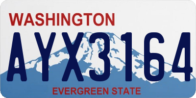 WA license plate AYX3164