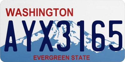 WA license plate AYX3165