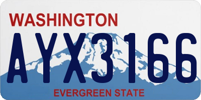 WA license plate AYX3166