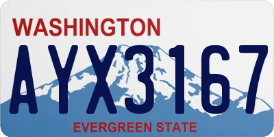 WA license plate AYX3167