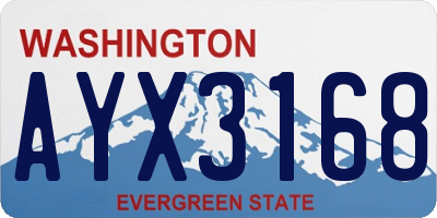 WA license plate AYX3168