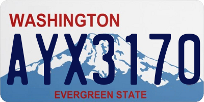 WA license plate AYX3170