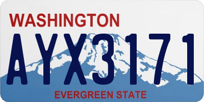 WA license plate AYX3171