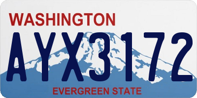 WA license plate AYX3172