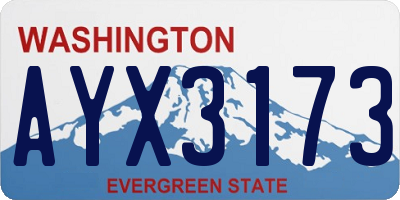 WA license plate AYX3173