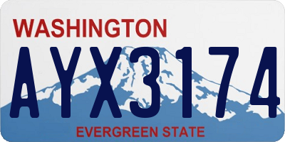 WA license plate AYX3174