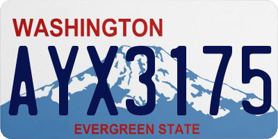 WA license plate AYX3175