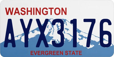 WA license plate AYX3176