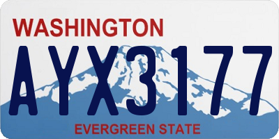 WA license plate AYX3177