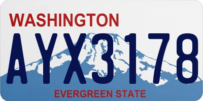 WA license plate AYX3178