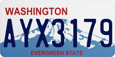 WA license plate AYX3179