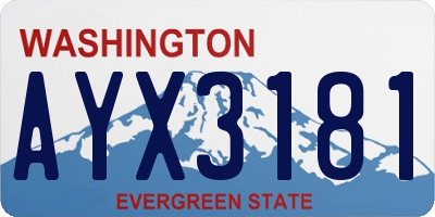 WA license plate AYX3181