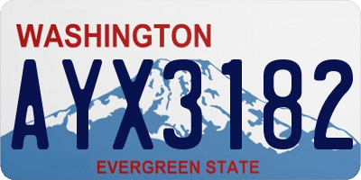 WA license plate AYX3182