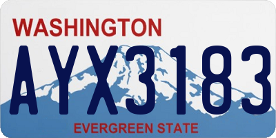 WA license plate AYX3183