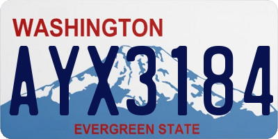 WA license plate AYX3184