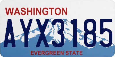 WA license plate AYX3185