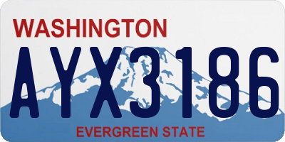 WA license plate AYX3186