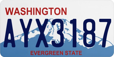 WA license plate AYX3187