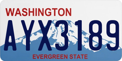 WA license plate AYX3189