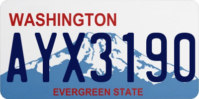 WA license plate AYX3190