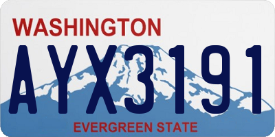 WA license plate AYX3191