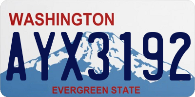 WA license plate AYX3192