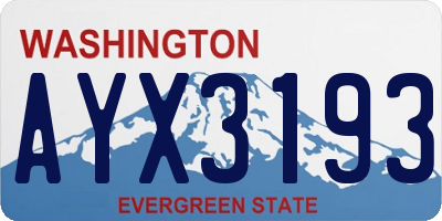 WA license plate AYX3193