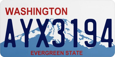 WA license plate AYX3194