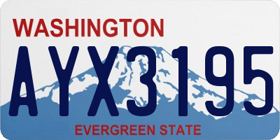 WA license plate AYX3195