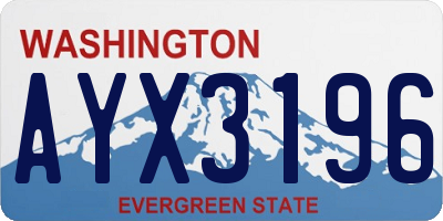 WA license plate AYX3196