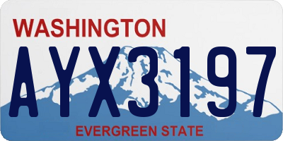 WA license plate AYX3197