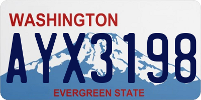 WA license plate AYX3198