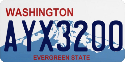 WA license plate AYX3200