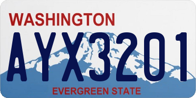 WA license plate AYX3201