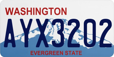 WA license plate AYX3202