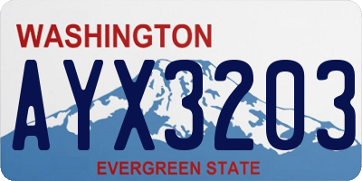 WA license plate AYX3203