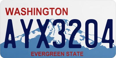 WA license plate AYX3204