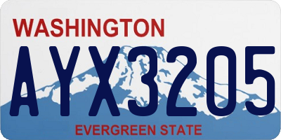 WA license plate AYX3205