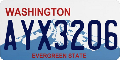 WA license plate AYX3206